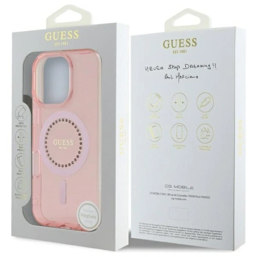 Kup Etui Guess GUHMP16LPFTDTEP Apple iPhone 16 Pro hardcase IML Rhinestones MagSafe růžový/pink - GUE003978 - {ean13} - Sklep Home Screen