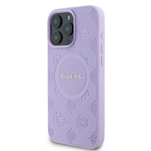 Buy Guess GUHMP16LPSAPSMEU Apple iPhone 16 Pro hardcase Saffiano Peony Classic Logo MagSafe purple - GUE004046 - {ean13} - Home Screen Store Europe