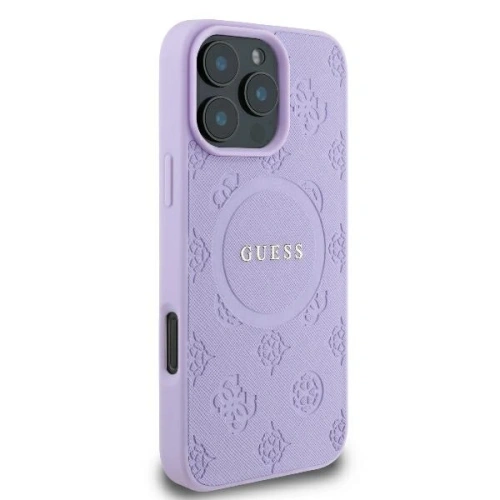Buy Guess GUHMP16LPSAPSMEU Apple iPhone 16 Pro hardcase Saffiano Peony Classic Logo MagSafe purple - GUE004046 - {ean13} - Home Screen Store Europe