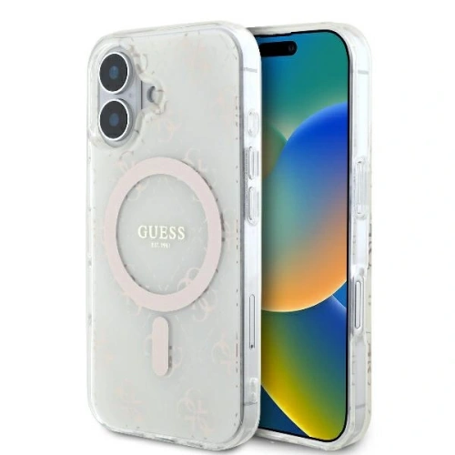 Buy Guess GUHMP16MH4DTEH Apple iPhone 16 Plus hardcase IML 4G Background MagSafe white - GUE003973 - {ean13} - Home Screen Store Europe