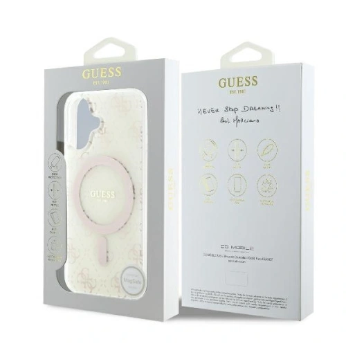 Buy Guess GUHMP16MH4DTEH Apple iPhone 16 Plus hardcase IML 4G Background MagSafe white - GUE003973 - {ean13} - Home Screen Store Europe