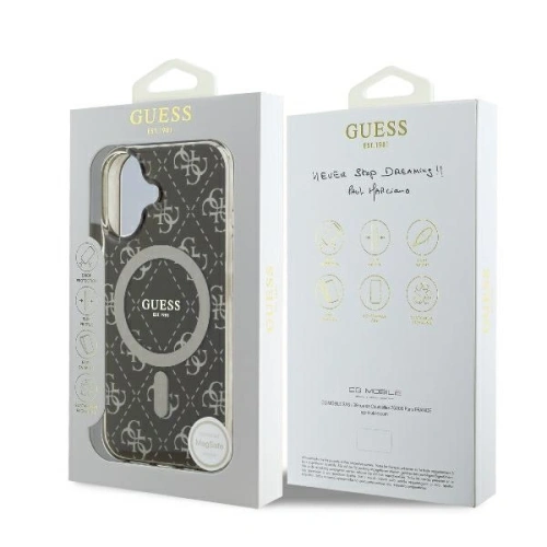 Buy Guess GUHMP16MH4DTEW Apple iPhone 16 Plus hardcase IML 4G Background MagSafe brown - GUE003969 - {ean13} - Home Screen Store Europe