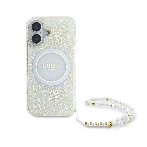 Kup Etui Guess GUHMP16MHCPOFPH Apple iPhone 16 Plus hardcase IML Flowers Allover Electro With Pearl Strap MagSafe bílý/white - GUE003946 - {ean13} - Sklep Home Screen