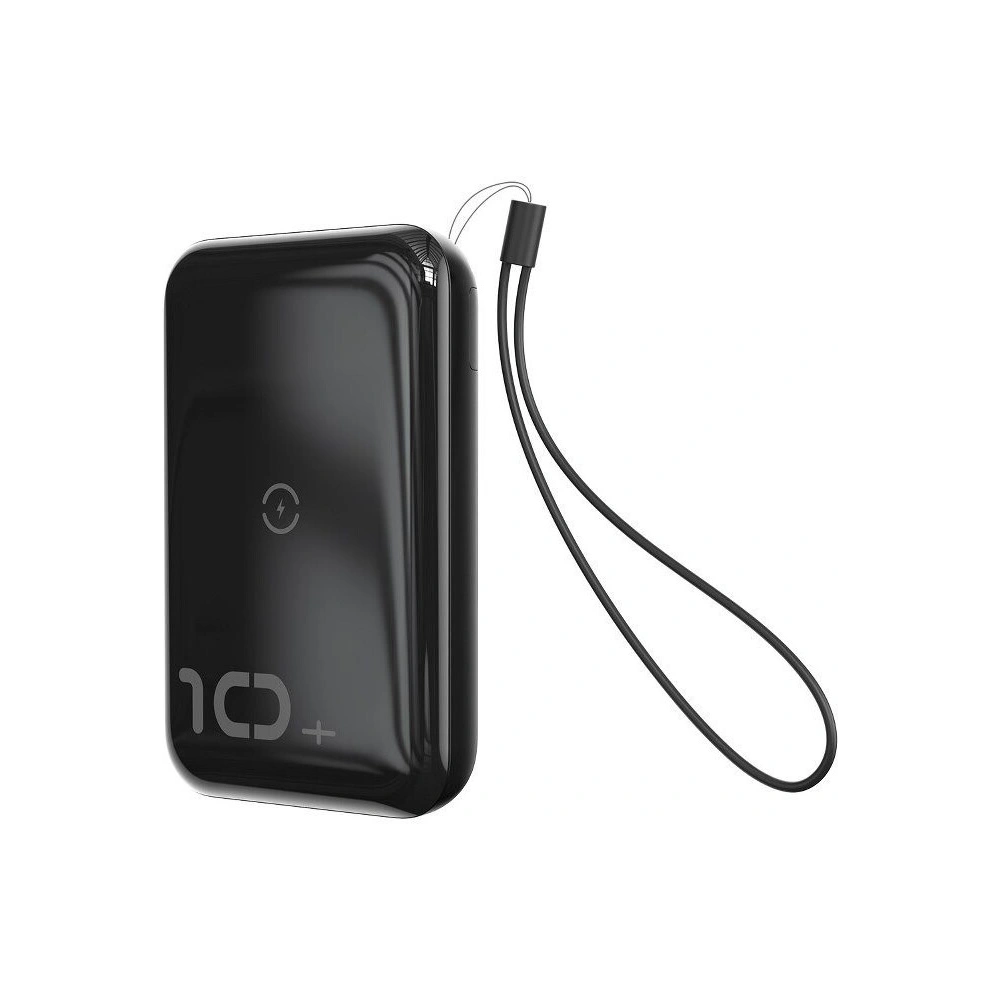 Powerbank Baseus Mini S z ładowaniem indukcyjnym, 10000mAh, 18W, USB (czarny)