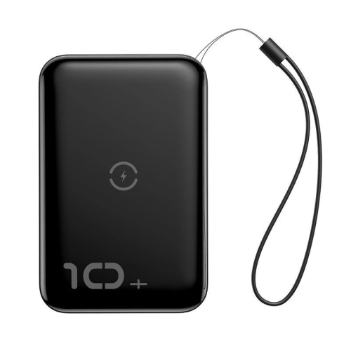 Kup Powerbank Baseus Mini S z ładowaniem indukcyjnym, 10000mAh, 18W, USB (czarny) - BSU1177BLK - {ean13} - Sklep Home Screen
