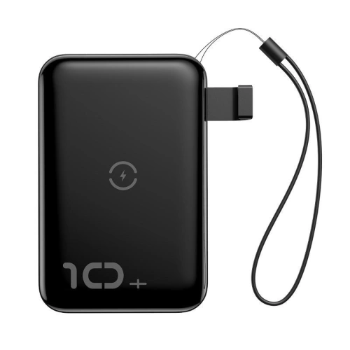 Kup Powerbank Baseus Mini S z ładowaniem indukcyjnym, 10000mAh, 18W, USB (czarny) - BSU1177BLK - {ean13} - Sklep Home Screen