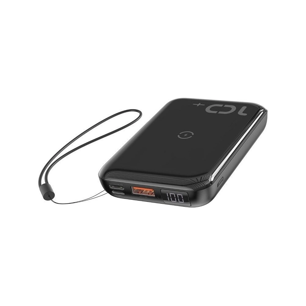 Powerbank Baseus Mini S z ładowaniem indukcyjnym, 10000mAh, 18W, USB (czarny)