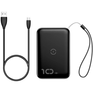 Powerbank Baseus Mini S z ładowaniem indukcyjnym, 10000mAh, 18W, USB (czarny)