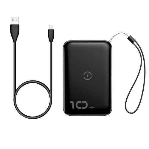 Kup Powerbank Baseus Mini S z ładowaniem indukcyjnym, 10000mAh, 18W, USB (czarny) - BSU1177BLK - {ean13} - Sklep Home Screen