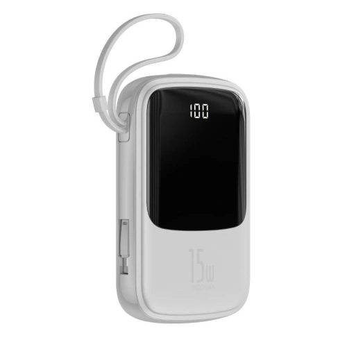 Kup Powerbank Baseus Qpow z kablem Lightning, 10000mAh, 3A, 15W (biały) - BSU1182WHT - {ean13} - Sklep Home Screen