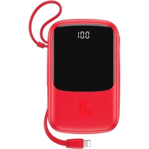 Baseus Q pow Digital Display 3A Powerbank 10000mAh (With IP Cable)Red