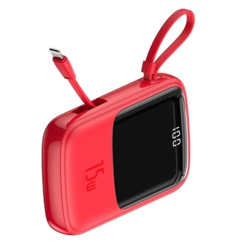 Kup Powerbank Baseus Qpow Lightning kábellel, 10000mAh, 3A, 15W (piros) - BSU1183RED - {ean13} - Sklep Home Screen