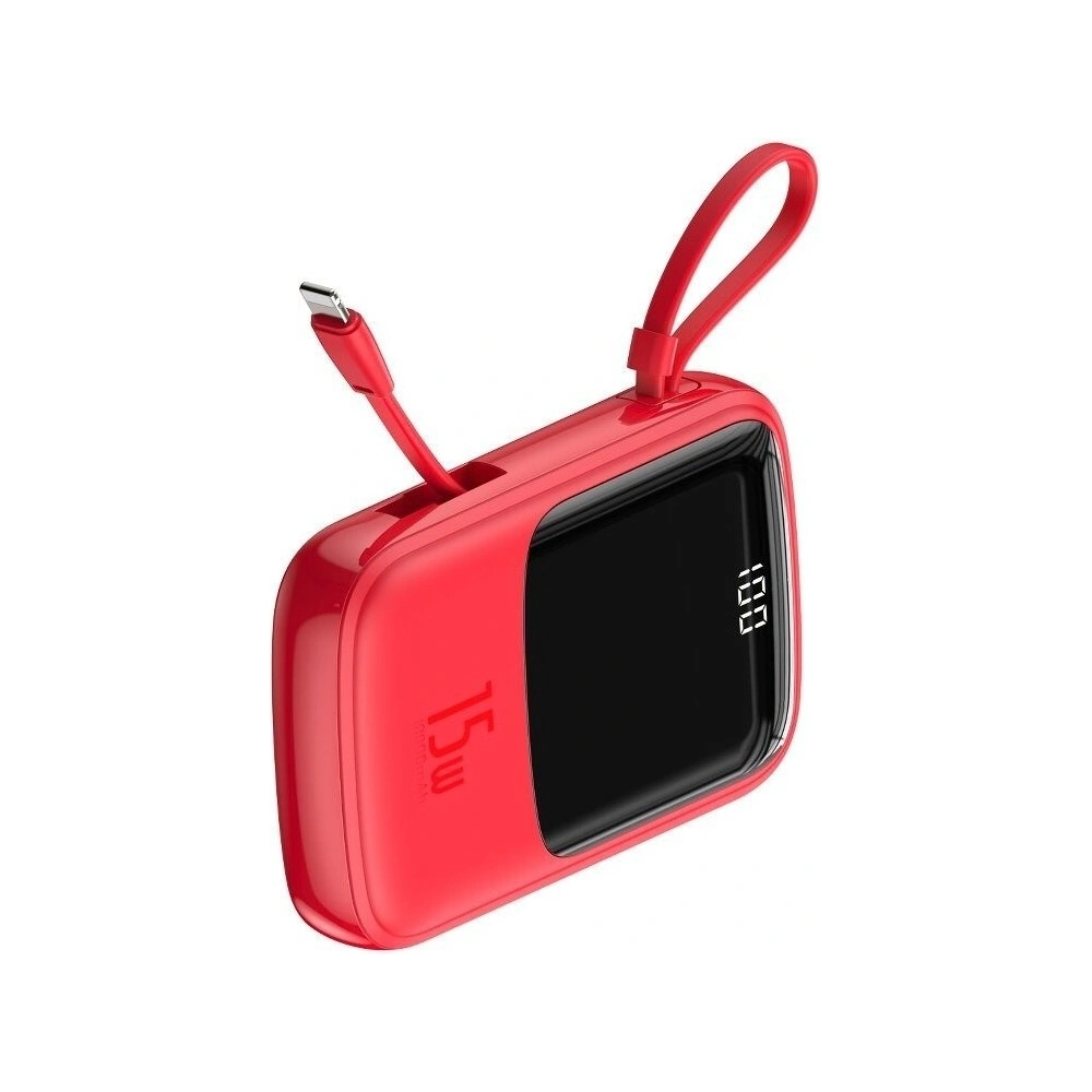 Powerbank Baseus Qpow z kablem Lightning, 10000mAh, 3A, 15W (czerwony)