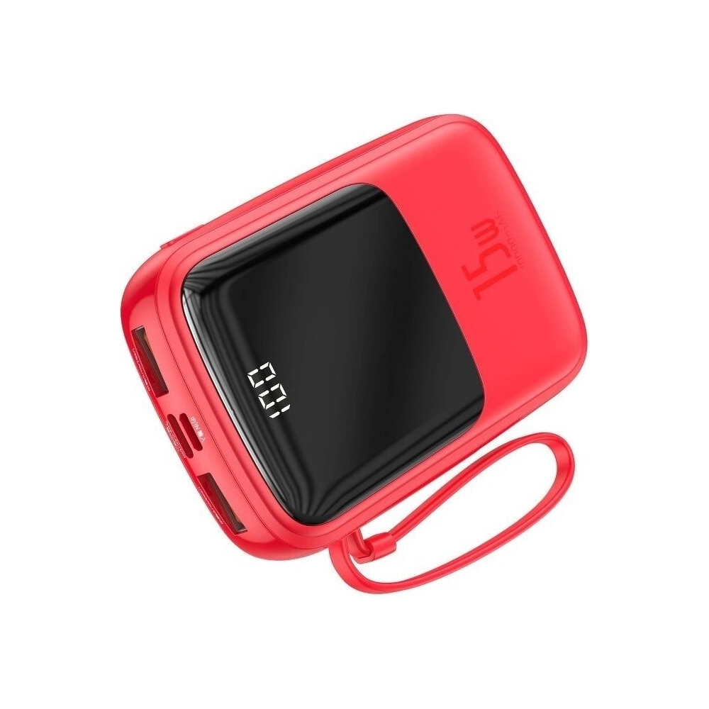 Powerbank Baseus Qpow z kablem Lightning, 10000mAh, 3A, 15W (czerwony)