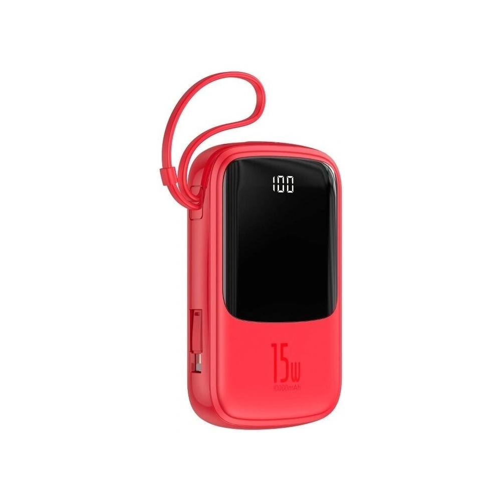 Powerbank Baseus Qpow z kablem Lightning, 10000mAh, 3A, 15W (czerwony)