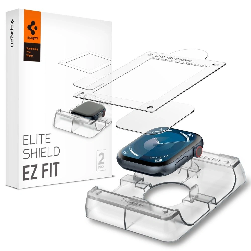 Szkło hybrydowe Spigen Elite Shield Ez Fit Apple Watch 10 / 11 46mm Clear [2 PACK]