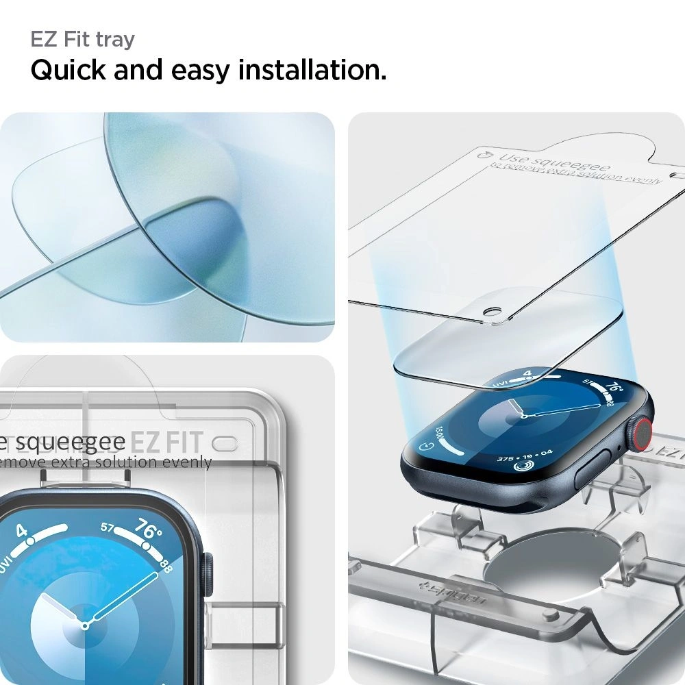 Szkło hybrydowe Spigen Elite Shield Ez Fit Apple Watch 10 / 11 46mm Clear [2 PACK]