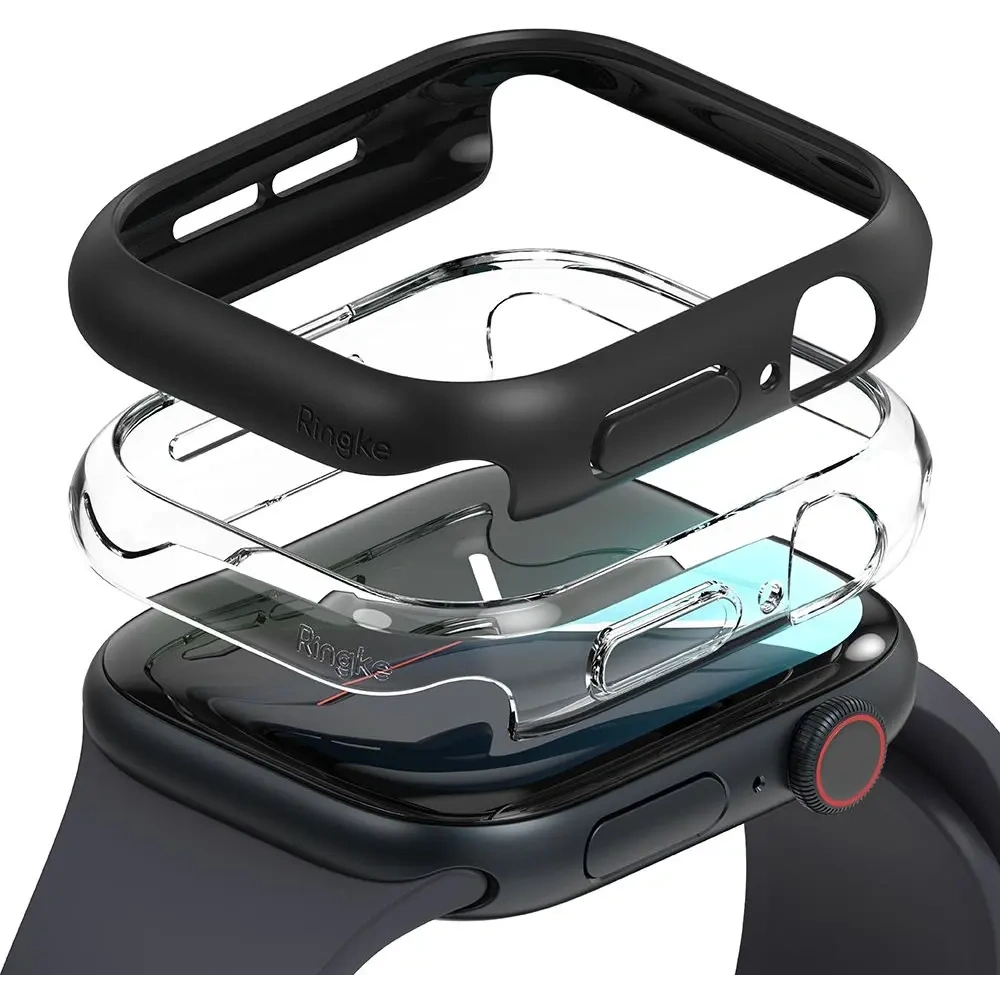 Etui Ringke Slim Apple Watch 10 / 11 42mm Clear & Matte Black [2 PACK]