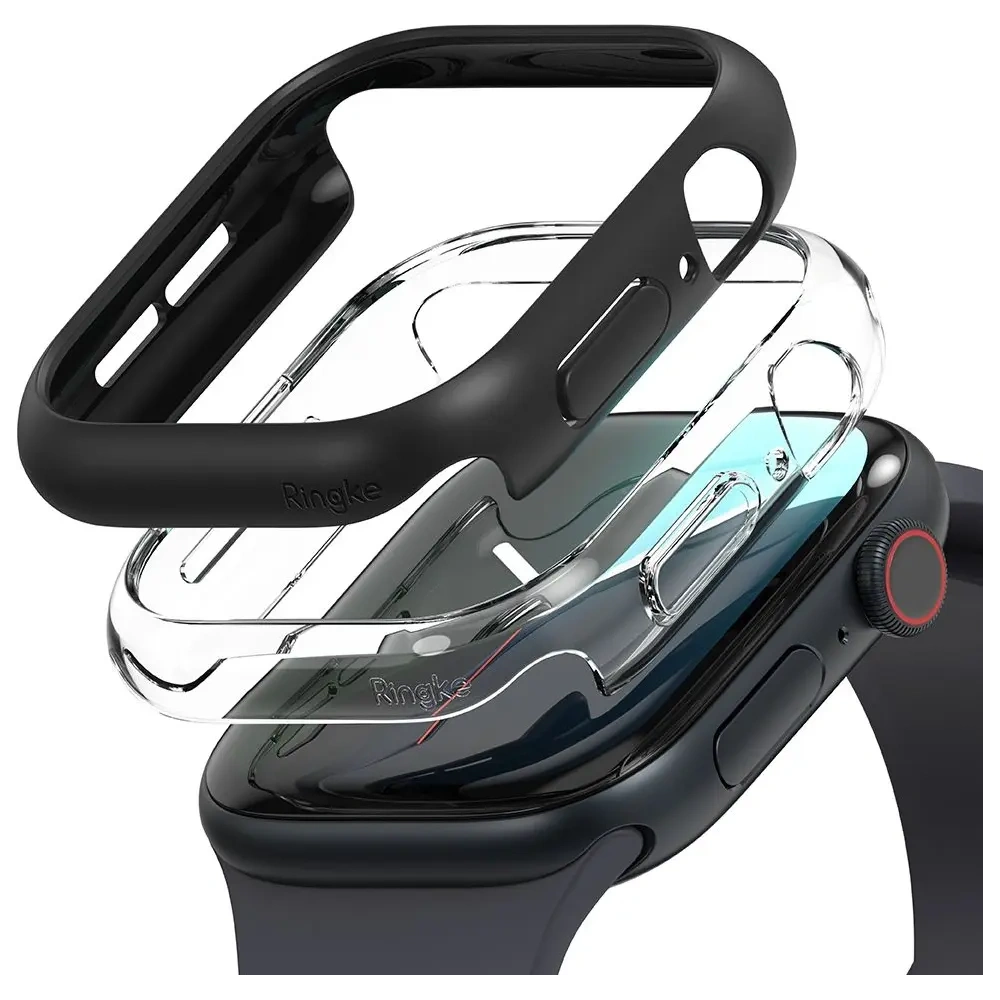 Etui Ringke Slim Apple Watch 10 / 11 42mm Clear & Matte Black [2 PACK]