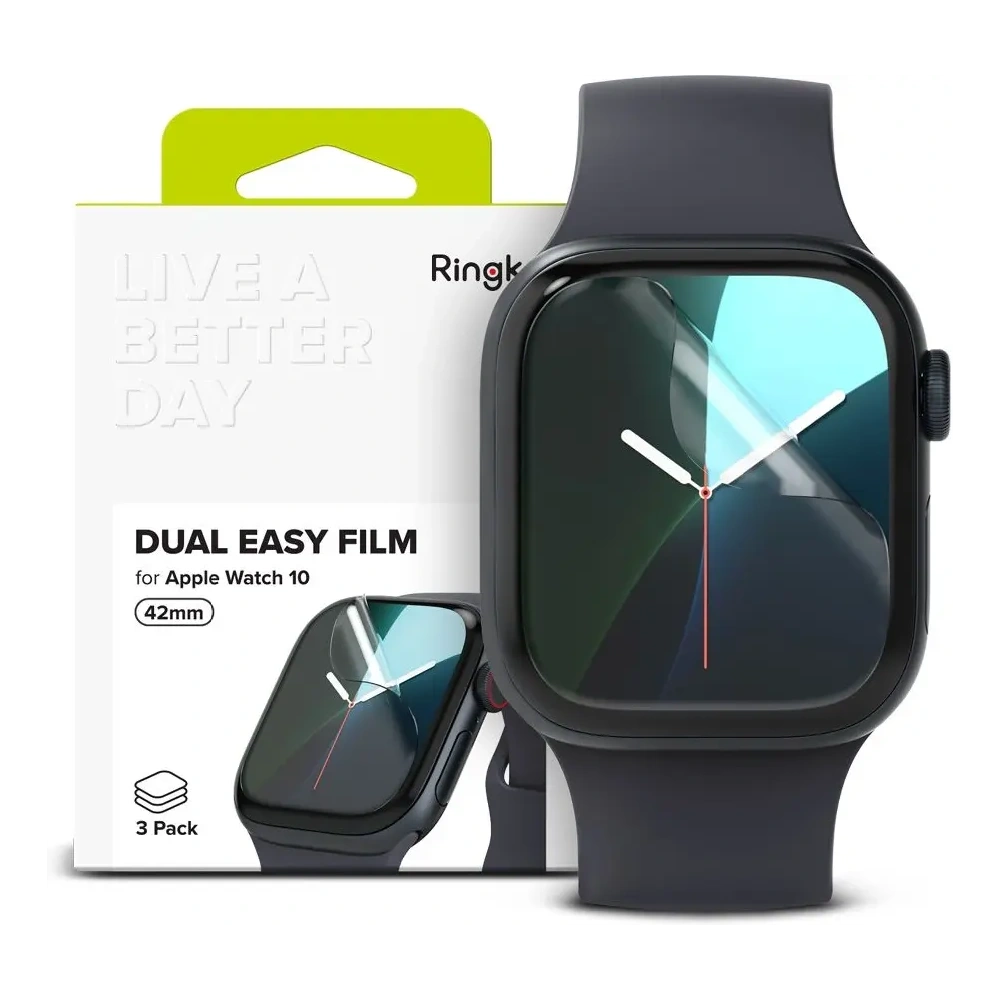 Folia hydrożelowa Ringke Dual Easy Apple Watch 10 / 11 42mm Clear [3 PACK]