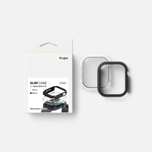 Kup Etui Ringke Slim Apple Watch 10 46mm Clear & Matte Black [2 PACK] - RGK11657 - {ean13} - Sklep Home Screen