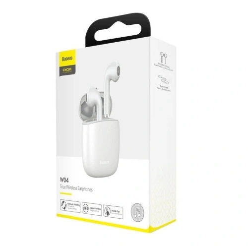 Kup Bezprzewodowe słuchawki Baseus Encok W04 TWS, Bluetooth 5.0 (białe) - BSU1191WHT - {ean13} - Sklep Home Screen