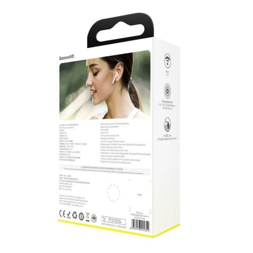 Kup Bezprzewodowe słuchawki Baseus Encok W04 TWS, Bluetooth 5.0 (białe) - BSU1191WHT - {ean13} - Sklep Home Screen