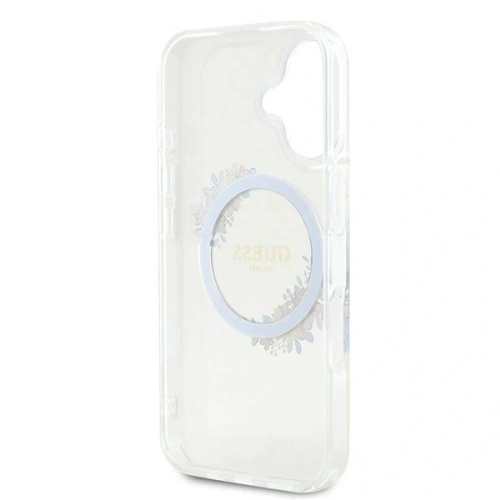 Buy Guess GUHMP16MHFWFCT Apple iPhone 16 Plus hardcase IML Flowers Wreath MagSafe transparent - GUE3638 - {ean13} - Home Screen Store Europe