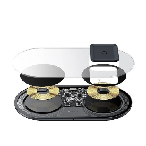 Buy Wireless charger Qi 2w1 Baseus Simple Turbo, 20W for smartphone & Apple Airpods Transparent - BSU1195CL - {ean13} - Home Screen Store Europe