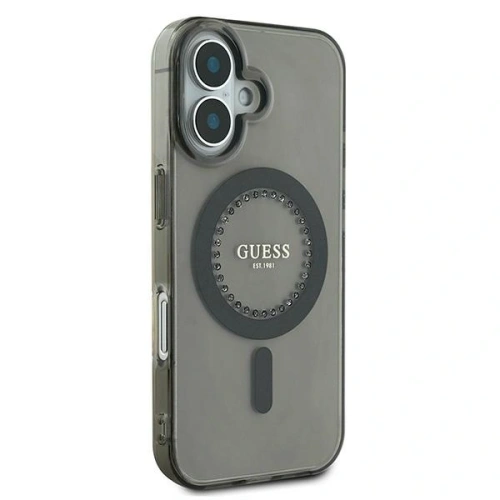 Buy Guess GUHMP16MPFTDTEK Apple iPhone 16 Plus hardcase IML Rhinestones MagSafe black - GUE3639 - {ean13} - Home Screen Store Europe
