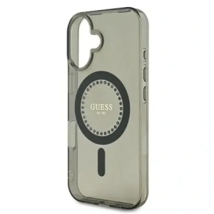 Buy Guess GUHMP16MPFTDTEK Apple iPhone 16 Plus hardcase IML Rhinestones MagSafe black - GUE3639 - {ean13} - Home Screen Store Europe