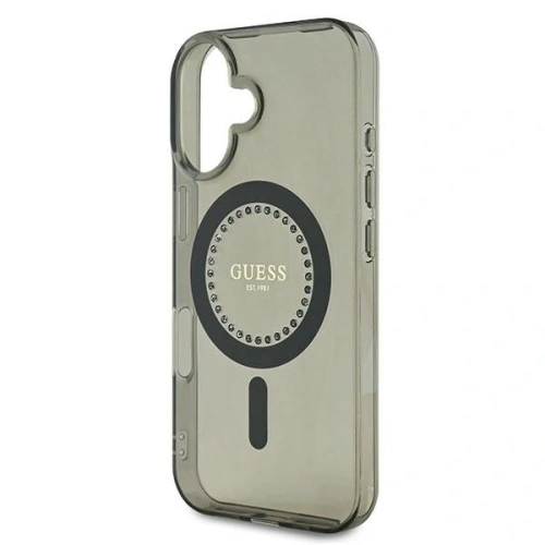 Buy Guess GUHMP16MPFTDTEK Apple iPhone 16 Plus hardcase IML Rhinestones MagSafe black - GUE3639 - {ean13} - Home Screen Store Europe