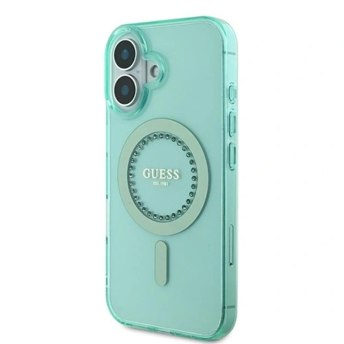 Buy Guess GUHMP16MPFTDTEN Apple iPhone 16 Plus hardcase IML Rhinestones MagSafe green - GUE3640 - {ean13} - Home Screen Store Europe
