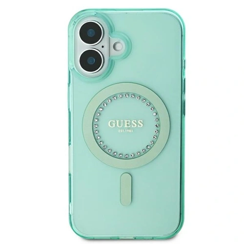 Buy Guess GUHMP16MPFTDTEN Apple iPhone 16 Plus hardcase IML Rhinestones MagSafe green - GUE3640 - {ean13} - Home Screen Store Europe