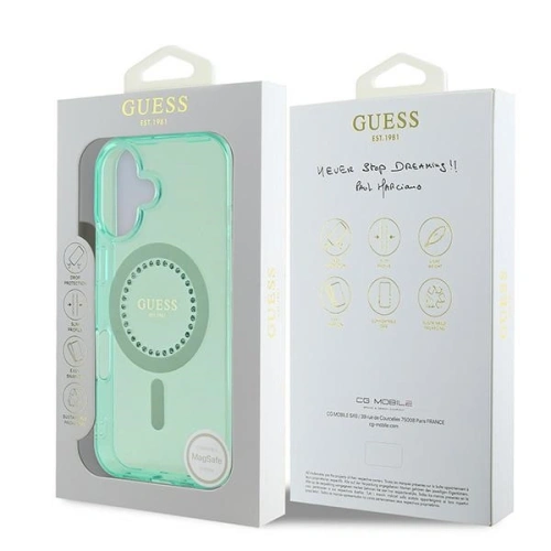 Buy Guess GUHMP16MPFTDTEN Apple iPhone 16 Plus hardcase IML Rhinestones MagSafe green - GUE3640 - {ean13} - Home Screen Store Europe