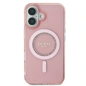 Buy Guess GUHMP16MPFTDTEP Apple iPhone 16 Plus hardcase IML Rhinestones MagSafe pink - GUE3641 - {ean13} - Home Screen Store Europe
