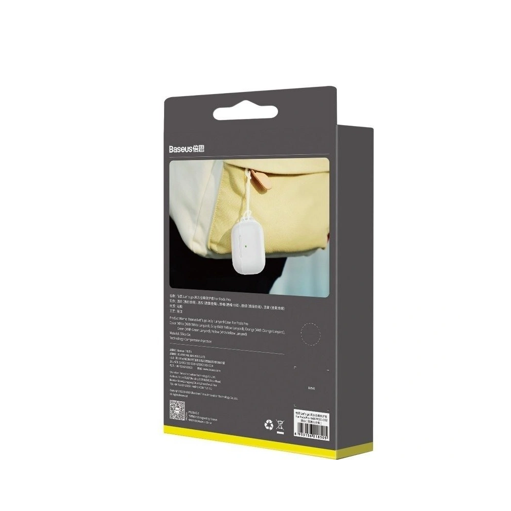 Etui Baseus Let's go Jelly Lanyard Apple AirPods Pro (białe)