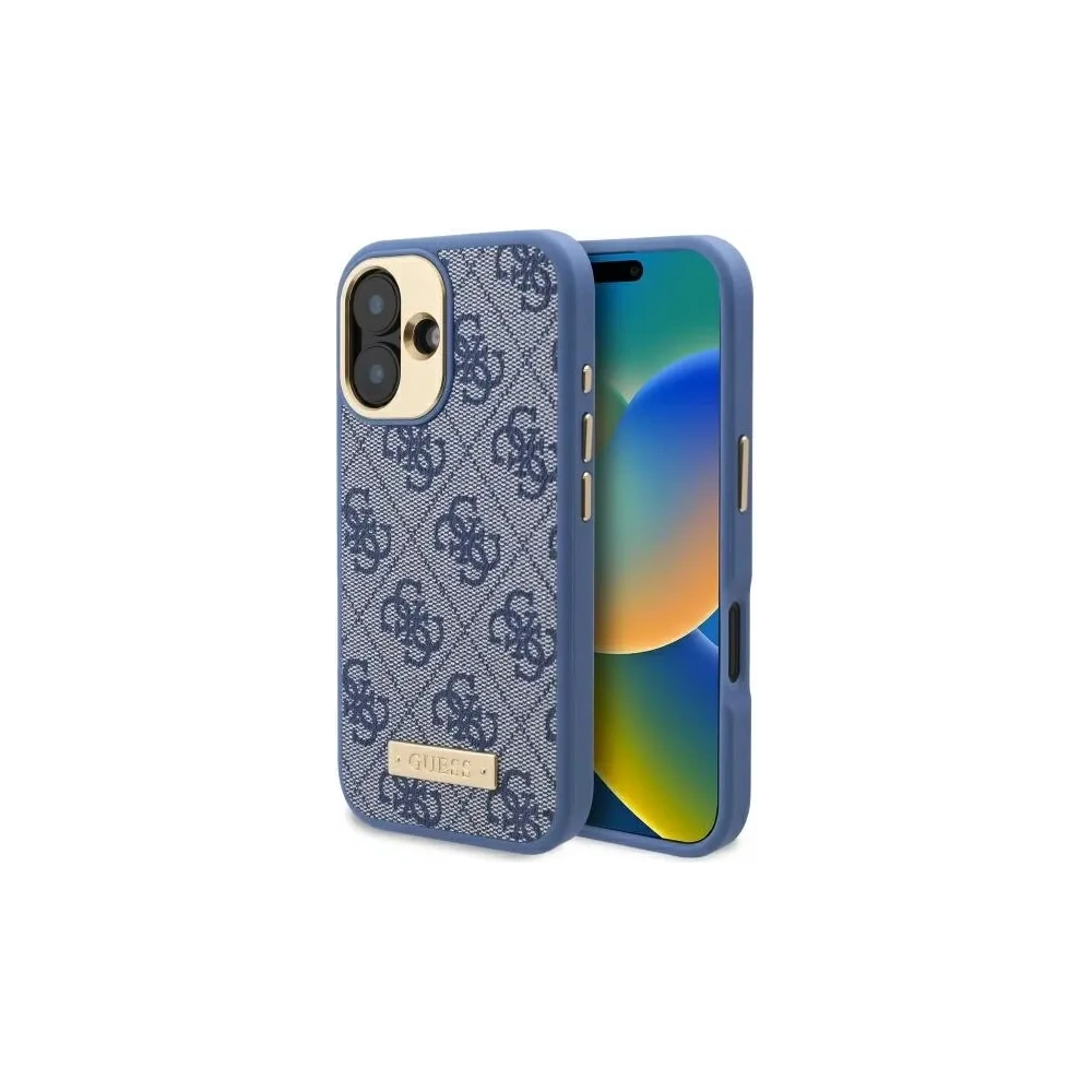 Etui Guess GUHMP16MU4GPRB Apple iPhone 16 Plus hardcase 4G Logo Plate MagSafe niebieski/blue