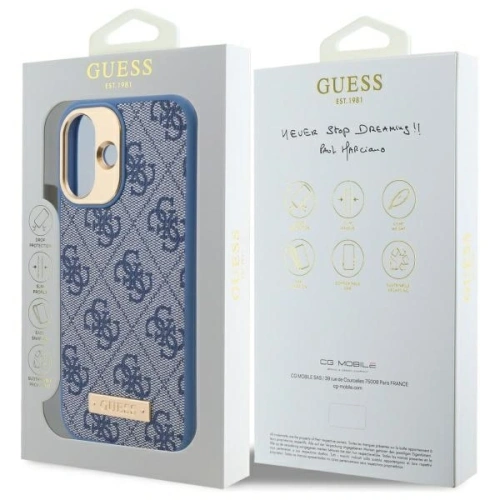 Buy Guess GUHMP16MU4GPRB Apple iPhone 16 Plus hardcase 4G Logo Plate MagSafe blue - GUE3642 - {ean13} - Home Screen Store Europe
