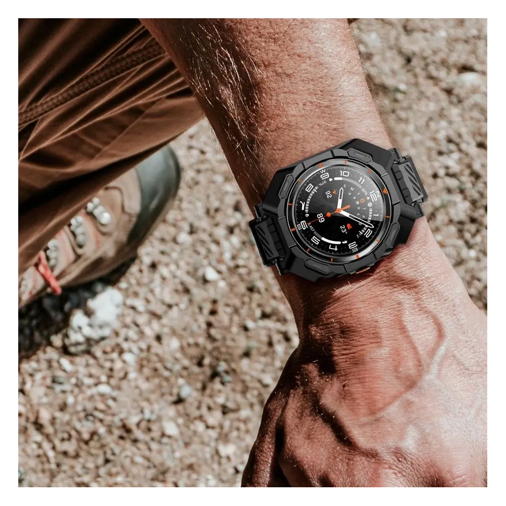 Etui Supcase Unicorn Beetle Pro & Tempered Glass [2 PACK] Samsung Galaxy Watch Ultra 47mm Black