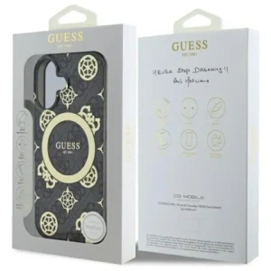 Kup Etui Guess GUHMP16SH4PYEEK Apple iPhone 16 hardcase IML Peony On 4G Background MagSafe czarny/black - GUE3646 - {ean13} - Sklep Home Screen