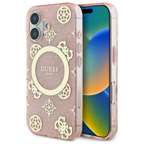 Kup Etui Guess GUHMP16SH4PYEEP Apple iPhone 16 hardcase IML Peony On 4G Background MagSafe różowy/pink - GUE3647 - {ean13} - Sklep Home Screen