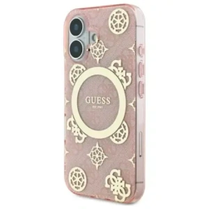 Buy Guess GUHMP16SH4PYEEP Apple iPhone 16 hardcase IML Peony On 4G Background MagSafe pink - GUE3647 - {ean13} - Home Screen Store Europe