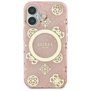 Buy Guess GUHMP16SH4PYEEP Apple iPhone 16 hardcase IML Peony On 4G Background MagSafe pink - GUE3647 - {ean13} - Home Screen Store Europe