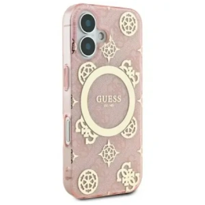 Buy Guess GUHMP16SH4PYEEP Apple iPhone 16 hardcase IML Peony On 4G Background MagSafe pink - GUE3647 - {ean13} - Home Screen Store Europe