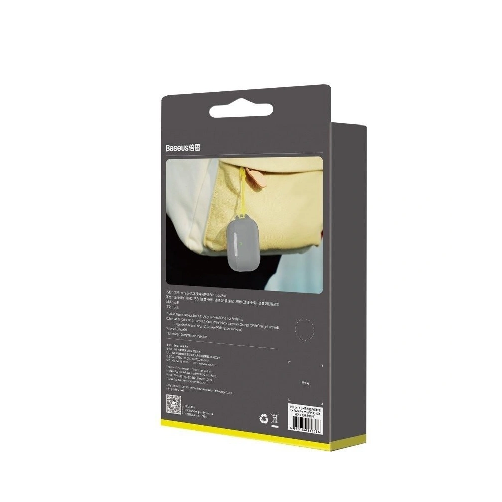 Etui Baseus Let's go Jelly Lanyard Apple AirPods Pro (szare)