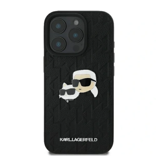 Buy Karl Lagerfeld KLHCP16LPGKLKCPK Apple iPhone 16 Pro hardcase Monogram Karl&Chaoupette Head Pin black - KLD21736 - {ean13} - Home Screen Store Europe