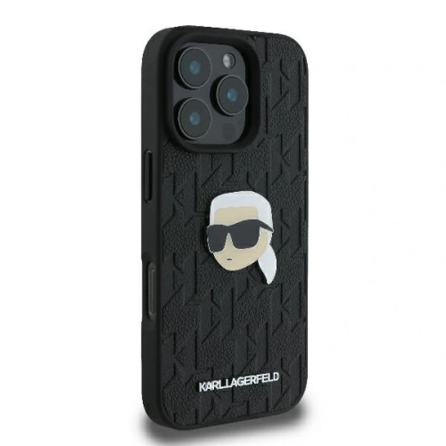 Buy Karl Lagerfeld KLHCP16LPGKLKIPK Apple iPhone 16 Pro hardcase Monogram Karl Head Pin black - KLD21737 - {ean13} - Home Screen Store Europe