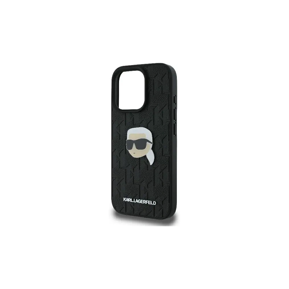 Etui Karl Lagerfeld KLHCP16LPGKLKIPK Apple iPhone 16 Pro hardcase Monogram Karl Head Pin czarny/black