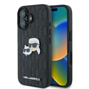 Buy Karl Lagerfeld KLHCP16MPGKLKCPK Apple iPhone 16 Plus hardcase Monogram Karl&Chaoupette Head Pin black - KLD21738 - {ean13} - Home Screen Store Europe
